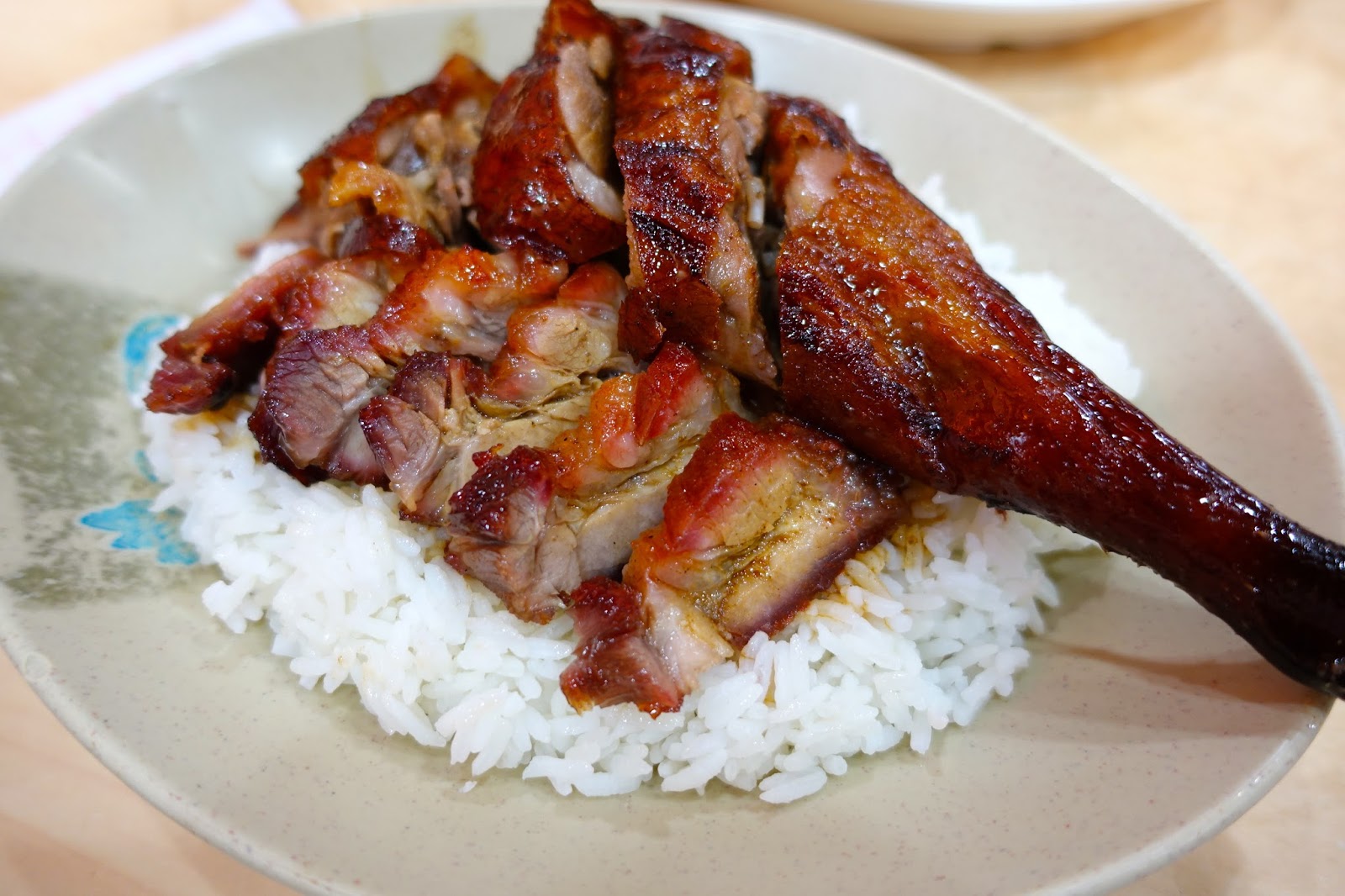 Roast goose and charsiu rice at Yat Lok