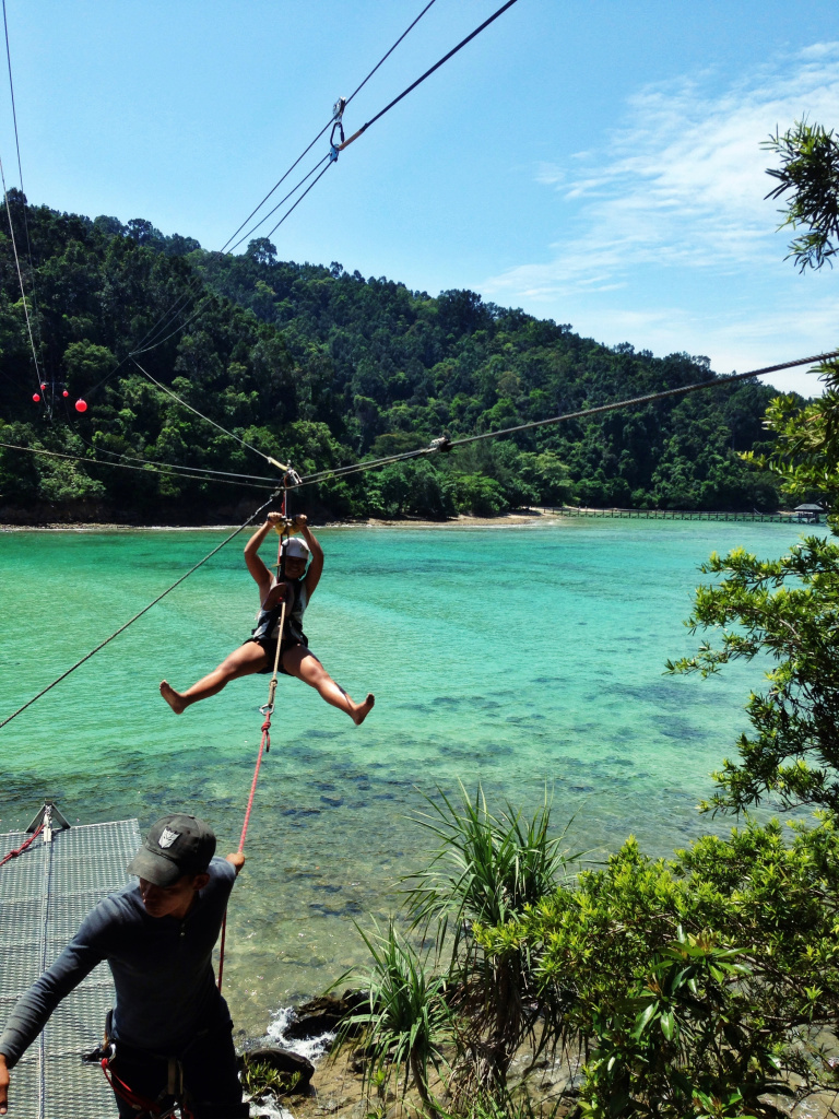 Coral Zipline, Sapi Island, Sabah