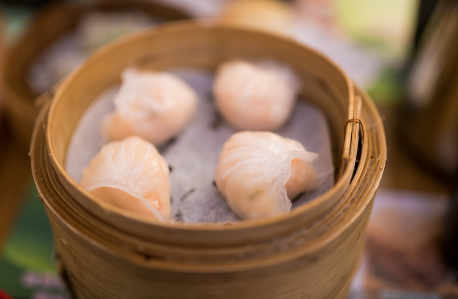 Here are the shrimp dumplings.
