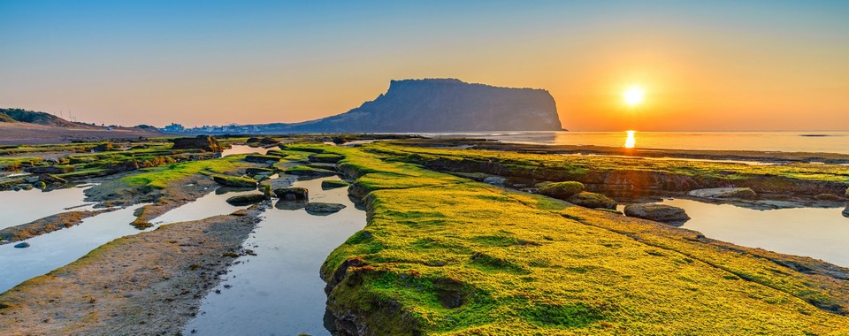 Sunrise over Jeju Island, in South Korea