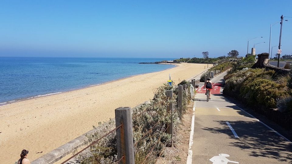 Melbourne Bayside Cycling Trail at Brighton Beach