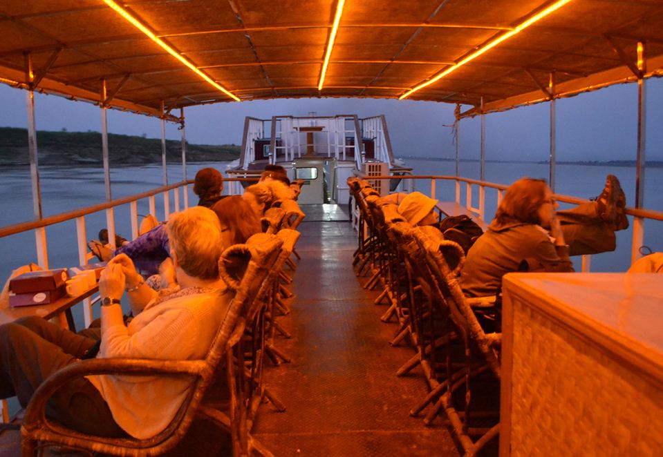 Lounging on Deck, Bagan to Mandalay by Boat, Irrawaddy River Cruise