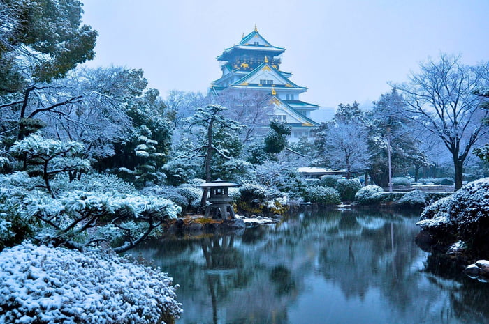 Osaka Castle In Winter