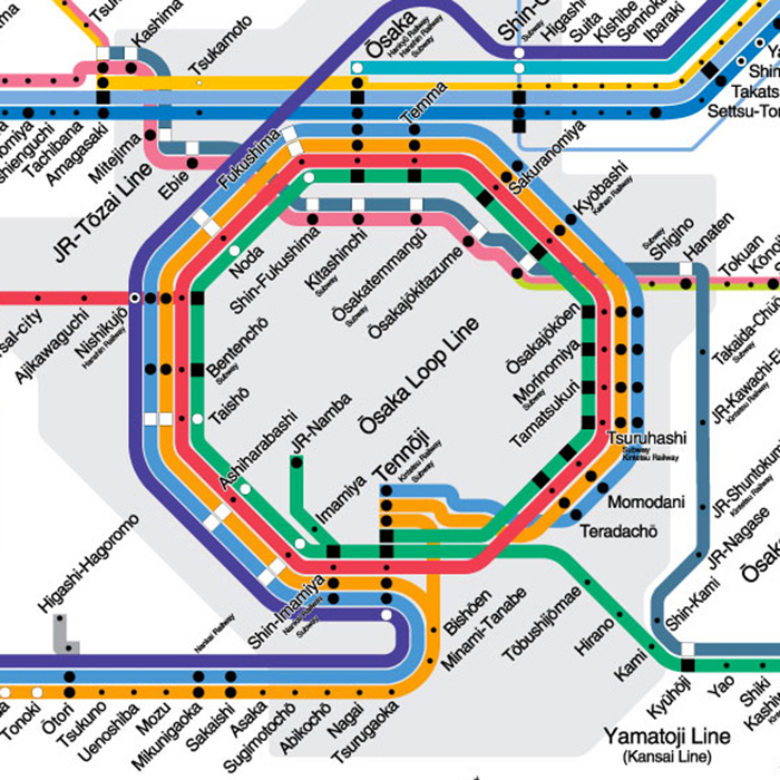 Osaka loop line map