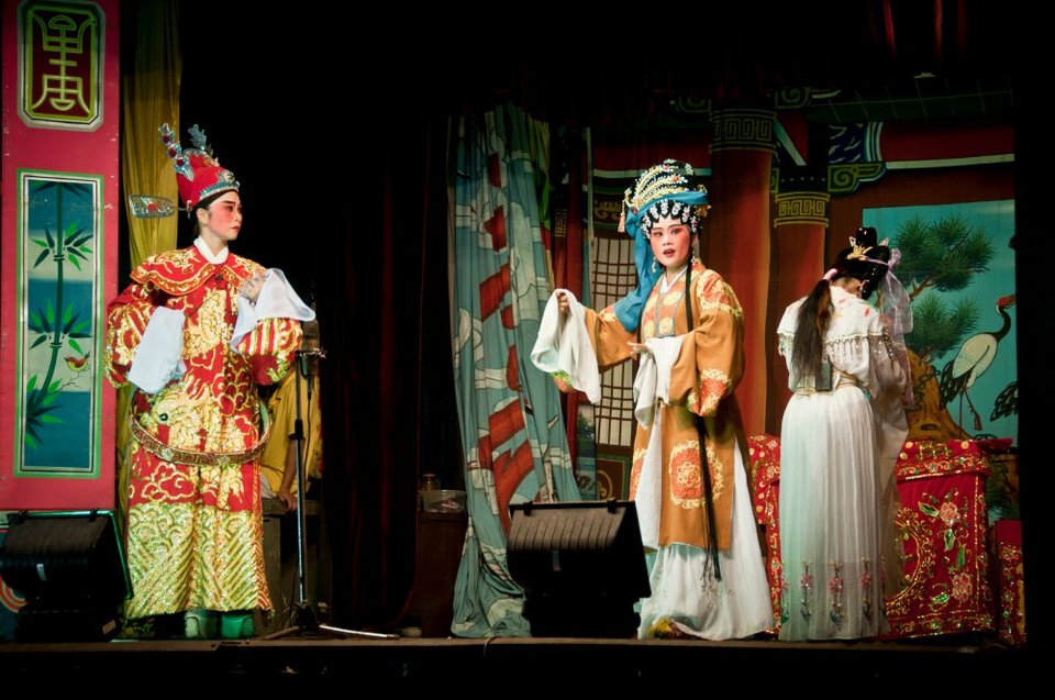 Artists perform a Chinese opera.