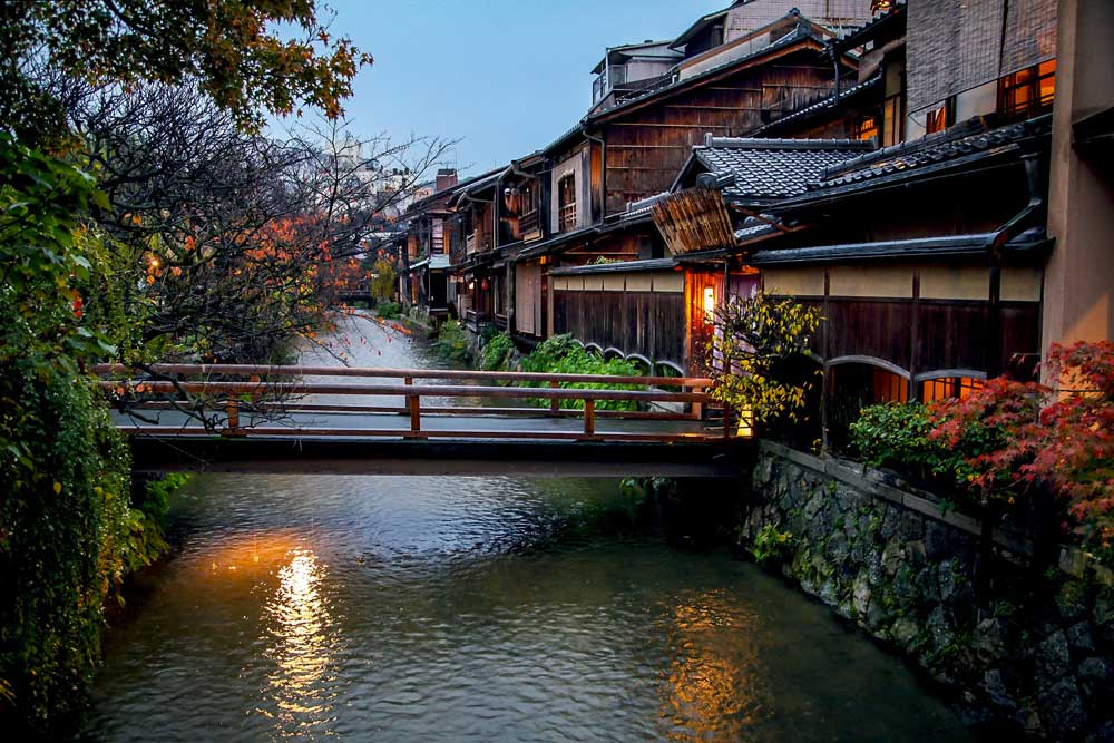 Shirakawa in Gion District, Kyoto, Japan