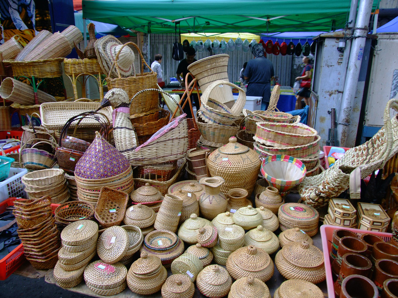 Weaved Baskets on Gaya street Market