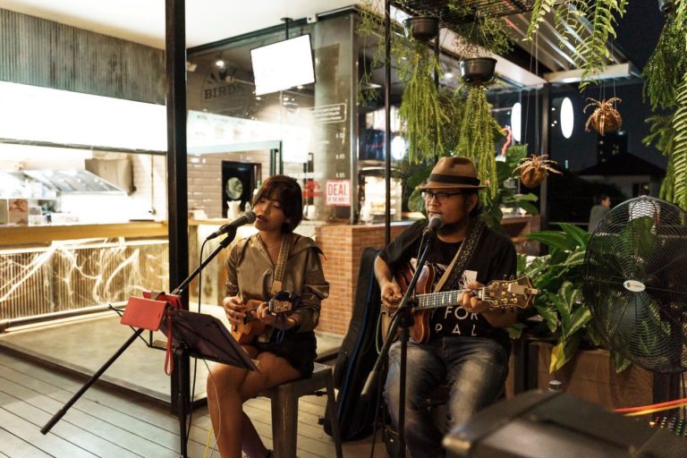 Live band at The Commons, Bangkok, Thailand