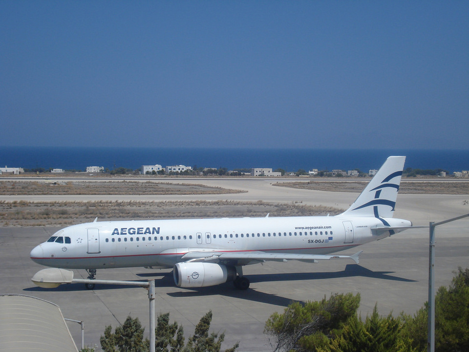 Aegean Airlines at santorini airport