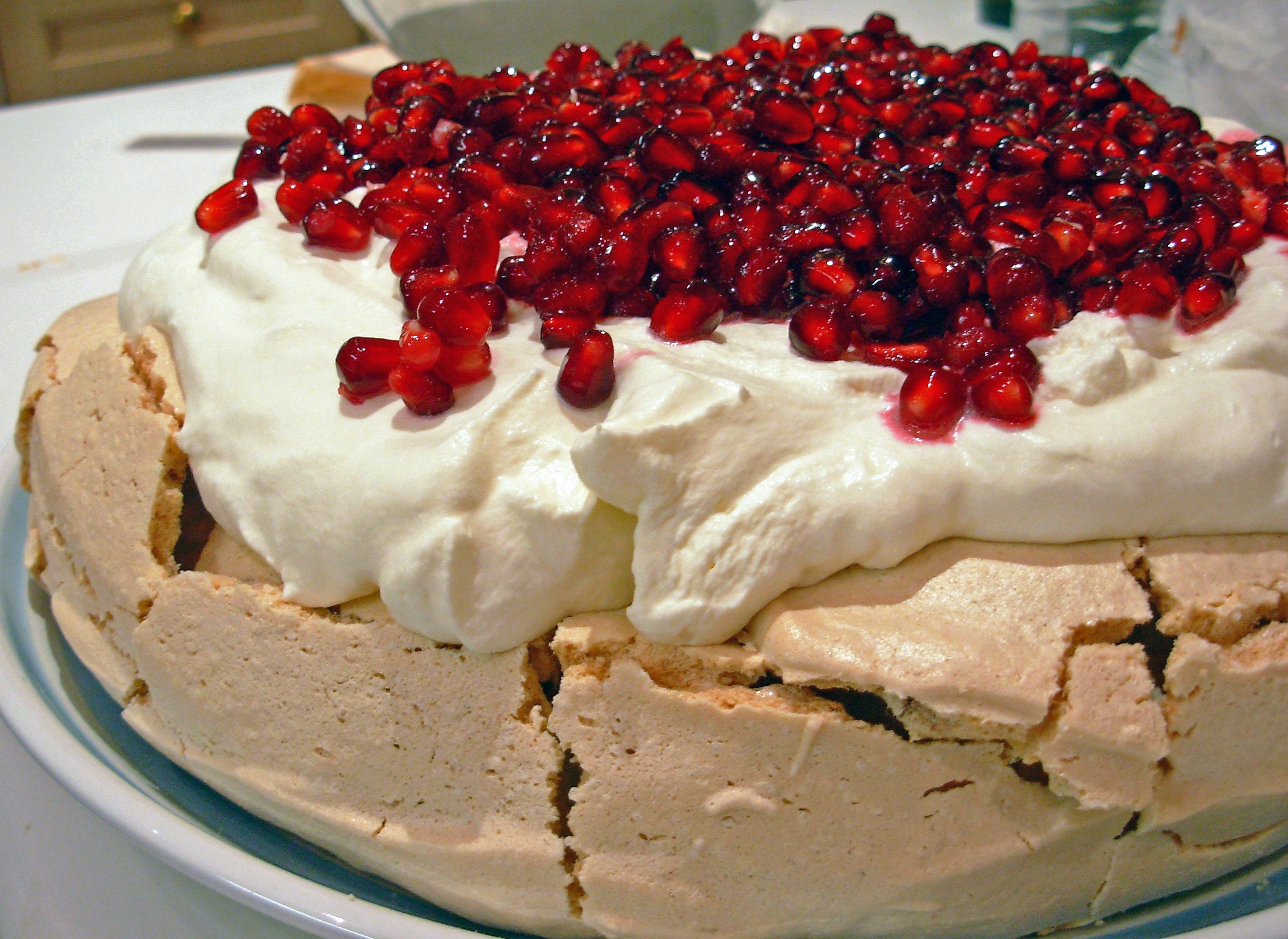 Pavlova with pomegranate
