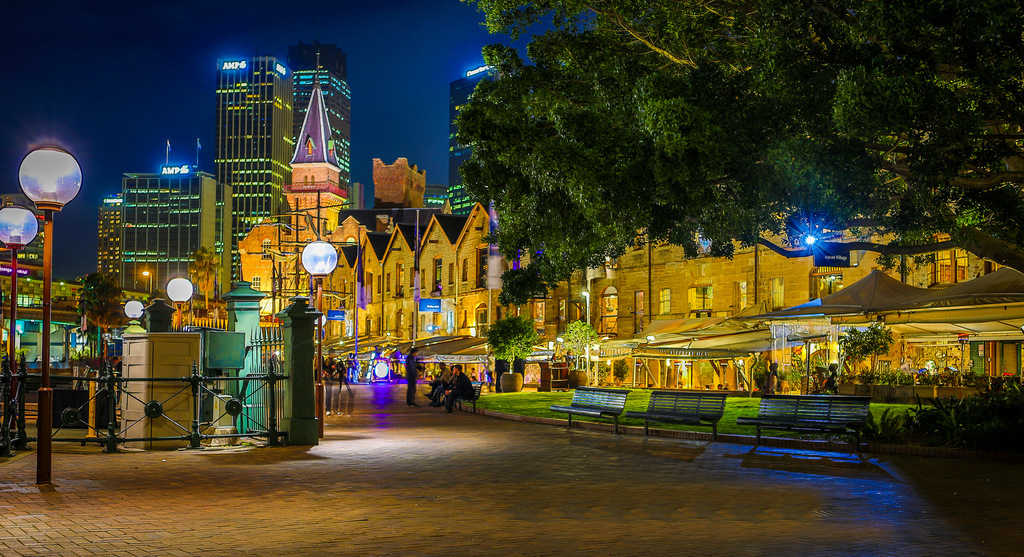 the rocks sydney at night