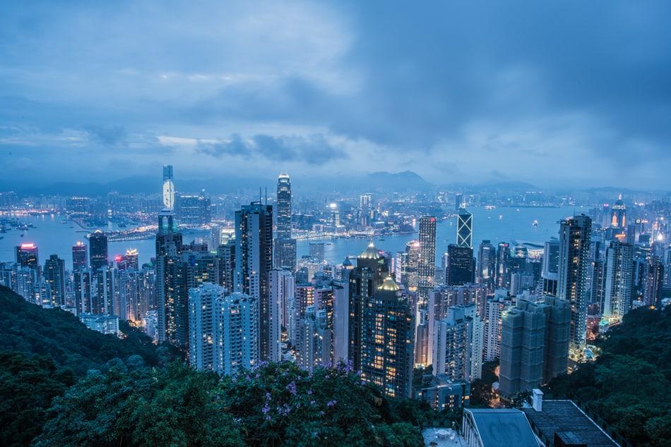 hong kong at dusk