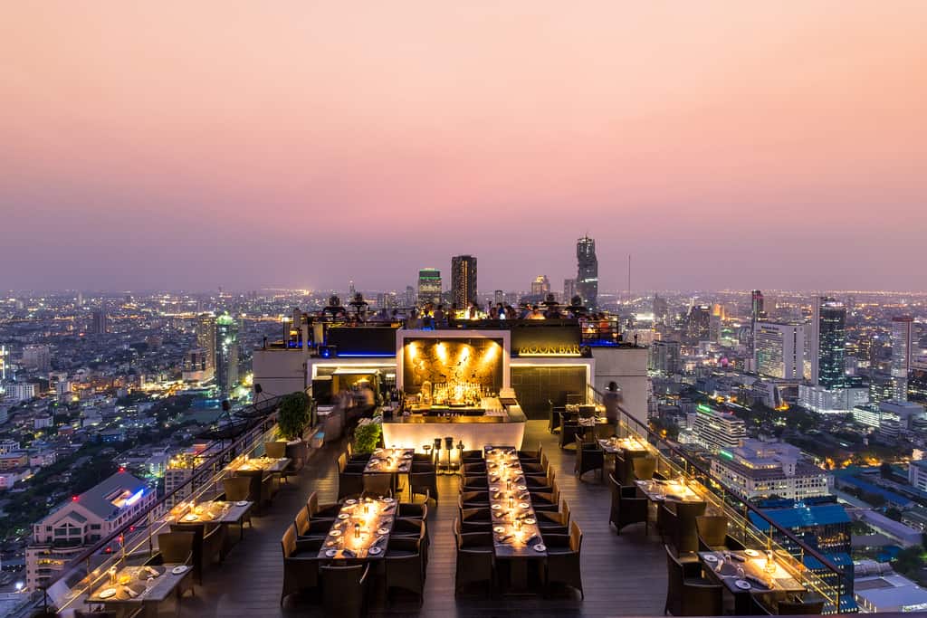 Banyan Tree is one of the impressive rooftop bar spaces with space and high-end, luxurious design.