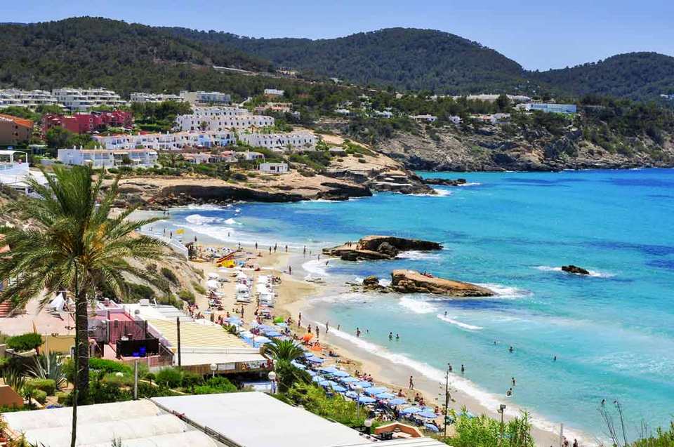 Panoramic view Cala-Tarida beach