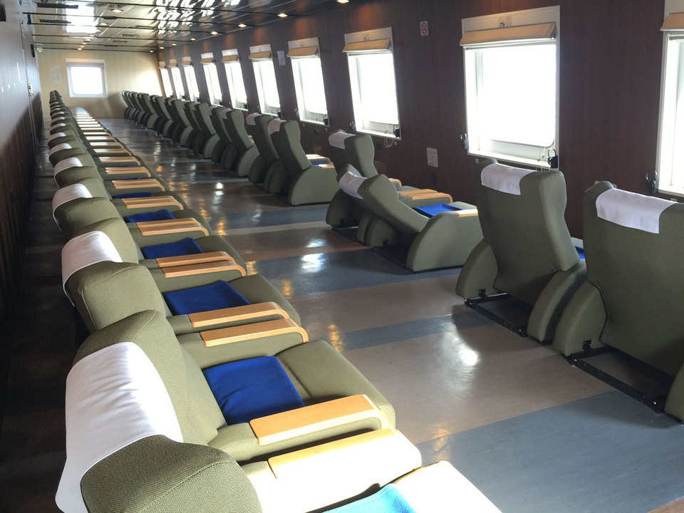 inside Tsugaru Kaikyo Ferry to hakodate