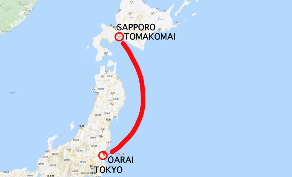 oarai to Tomakomai ferry