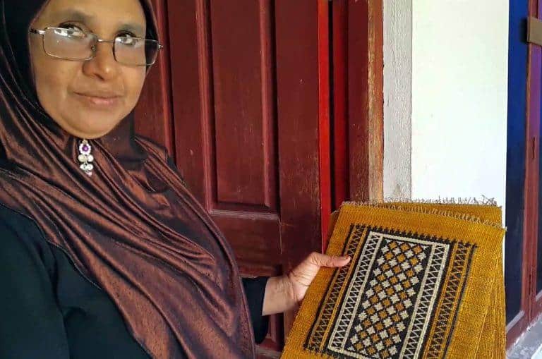 Simple handmade woven mats typical of the people in Maldives.