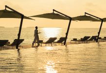 sunset at Anantara Kihavah Maldives Villas
