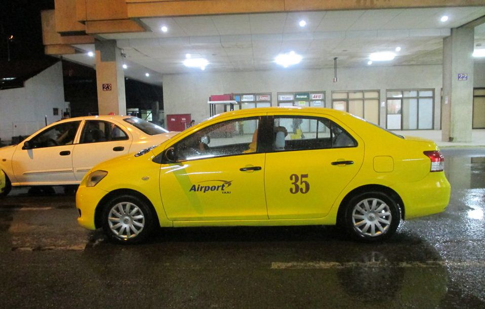 yellow airport taxi