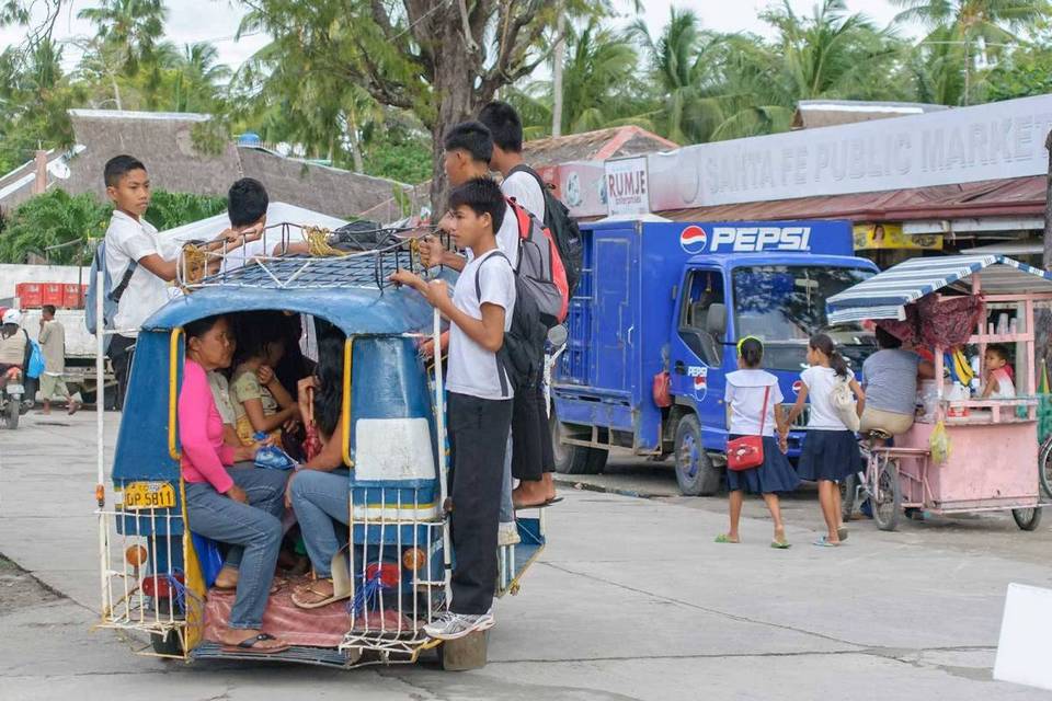 Children going home from school, Santa Fe, Bantayan Island