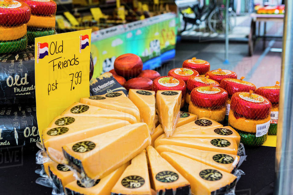 Cheese for sale in Albert Cuyp Market, Amsterdam