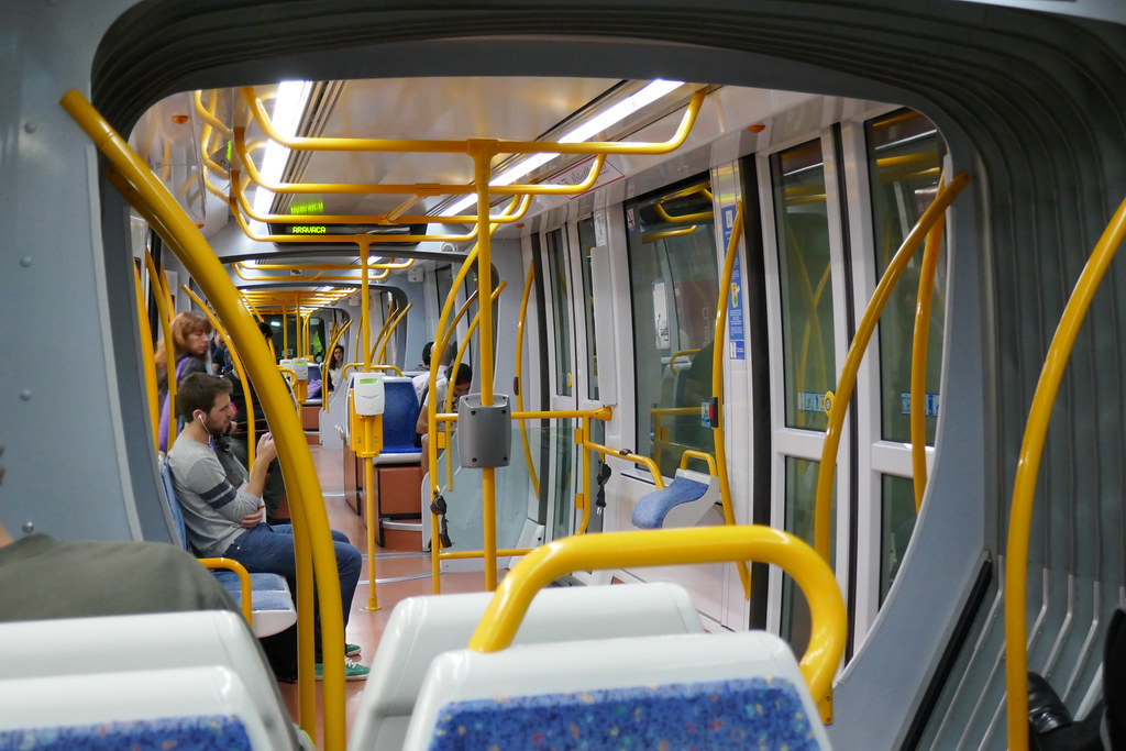 Inside Metro Ligero Tram
