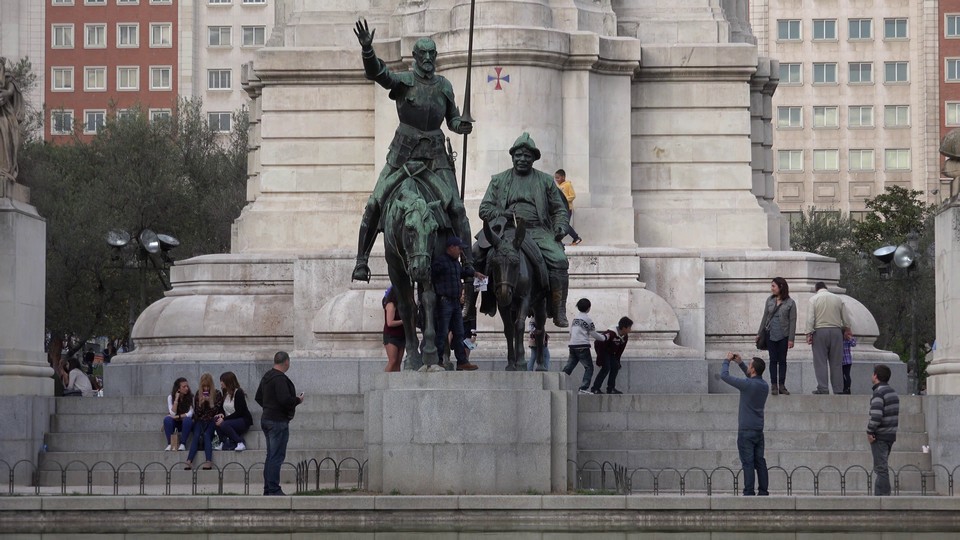 The statue of Don Quixote in Plaza de España