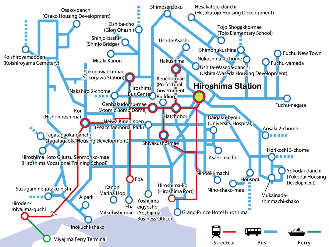 Hiroshima Area Route Map