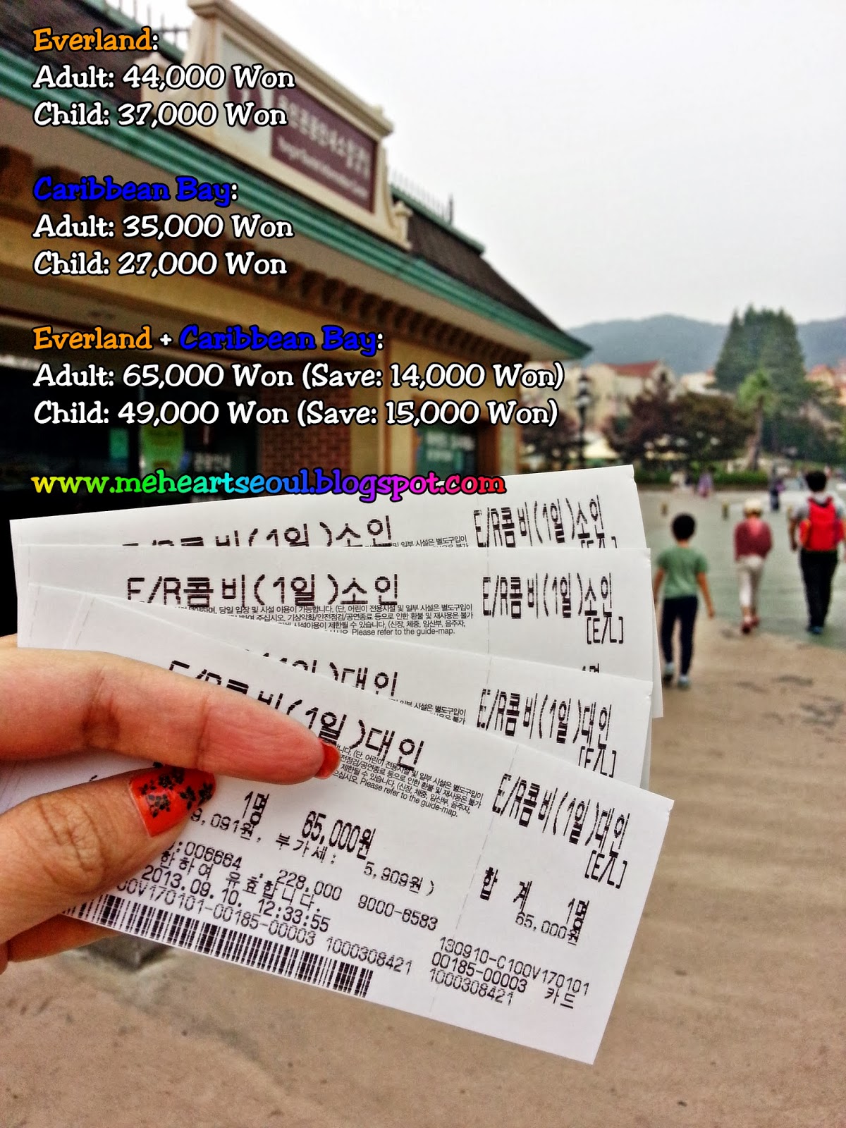 Ticket price Everland + Caribbean Bay Combine