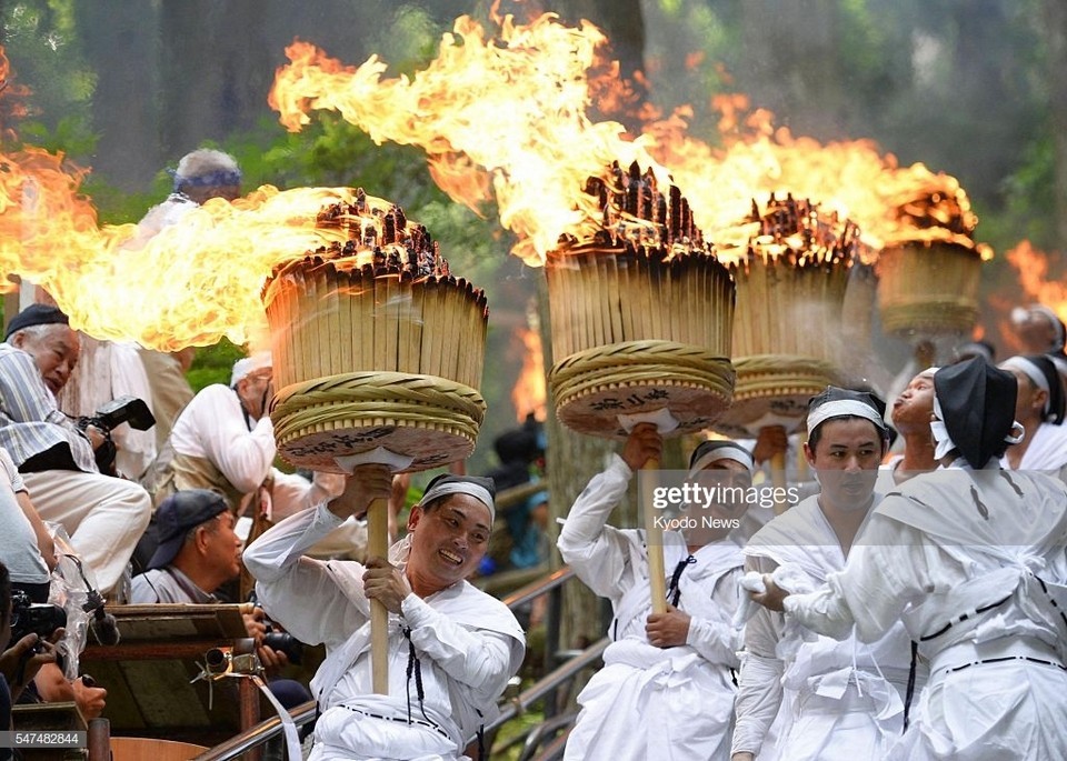 Annual Nachi Fire Festival in western Japan