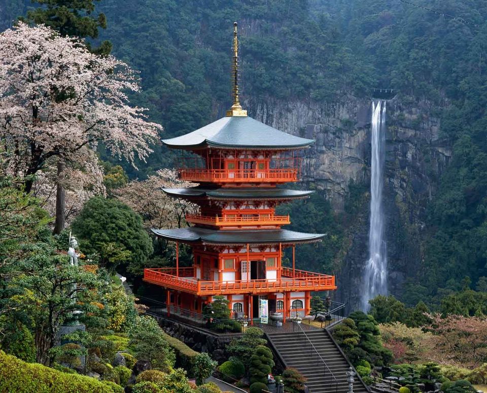 nachi falls in spring