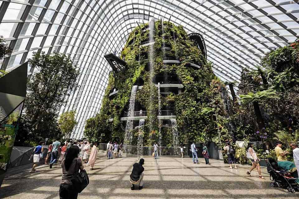 Cloud Forest waterfall in Singapore's Gardens by the Bay