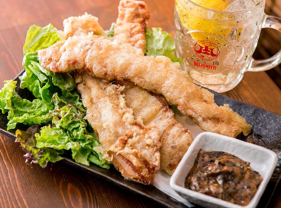 tempura and beer Shibuya Niku Yokocho