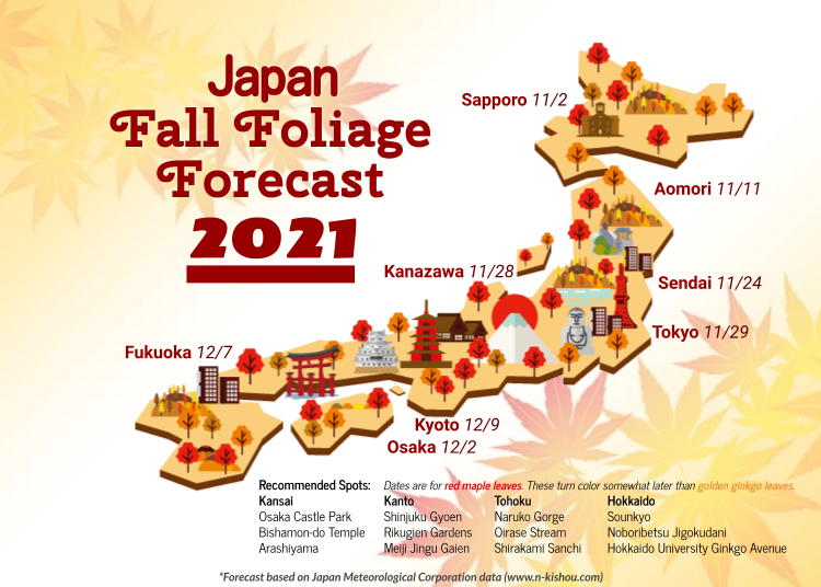 2021 japan autumn foliage forecast map1