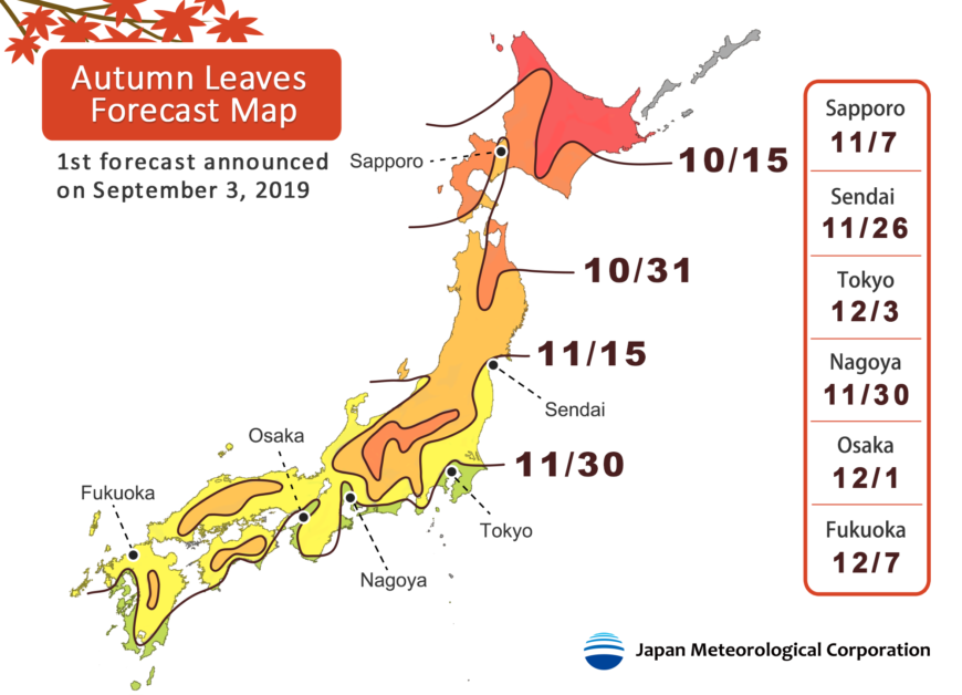 2019 japan autumn foliage forecast