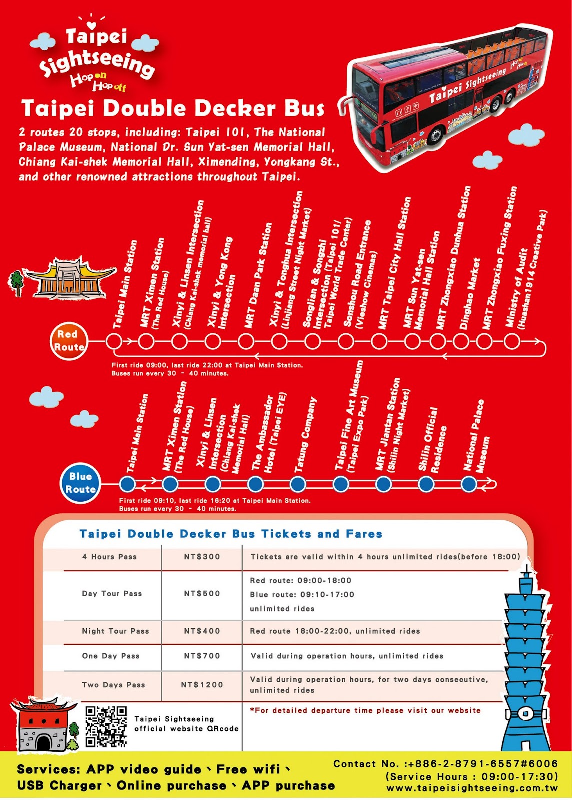 Another hop on hop off Taipei route map