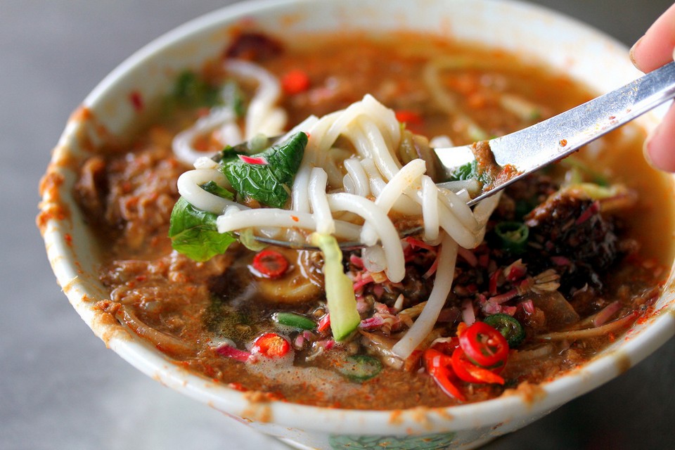 Assam Laksa dish looks like this but it is extremely delicious, rich.