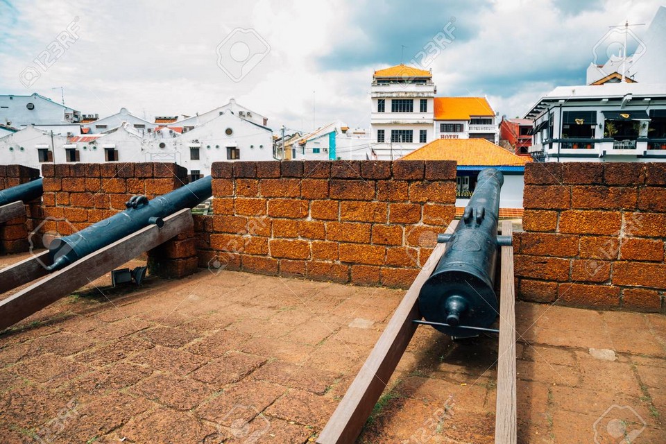Old cannon at Bastion Middleburg in Malacca, Malaysia