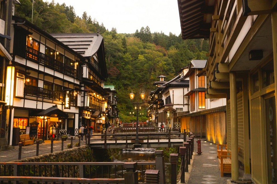 A fanciful scenery of Ginzan Onsen