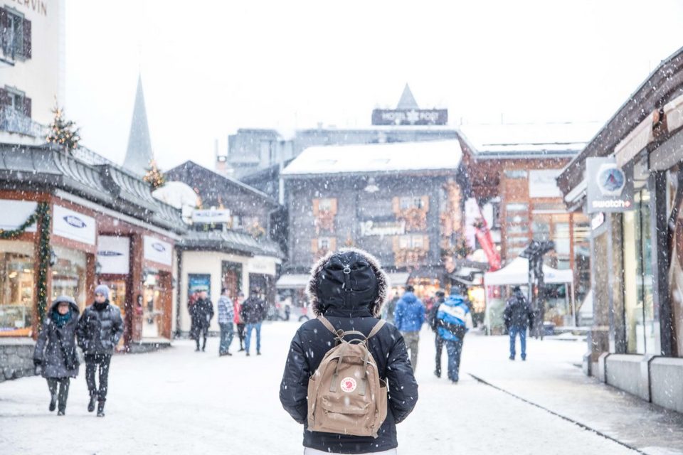 Zermatt in snowy day