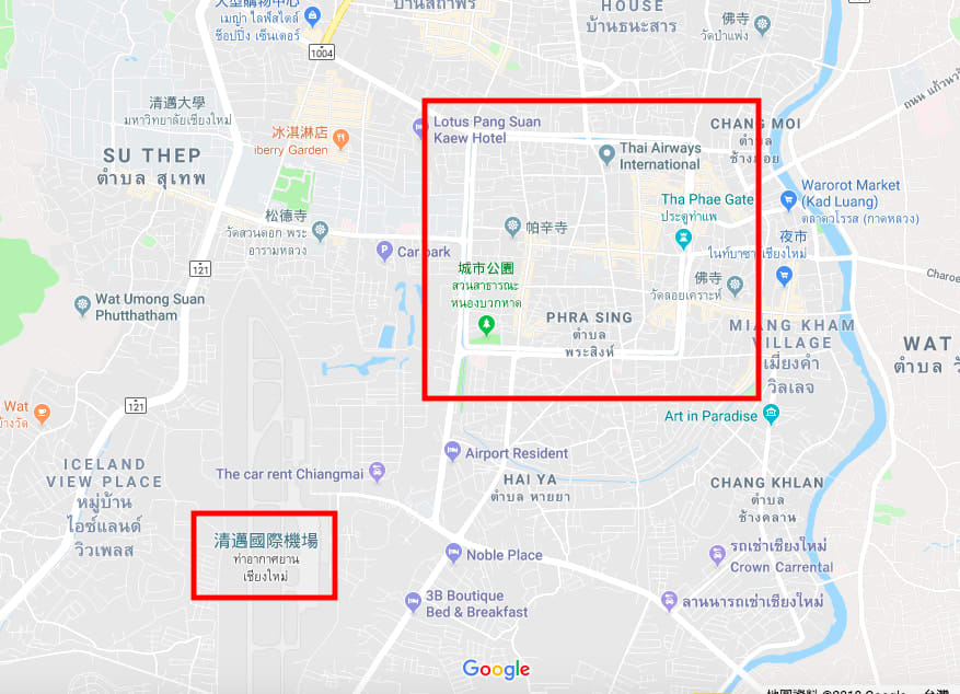 Traffic map of Chiang Mai airport