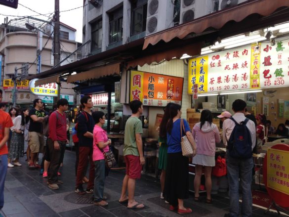 Crowded restaurants with the long queues
