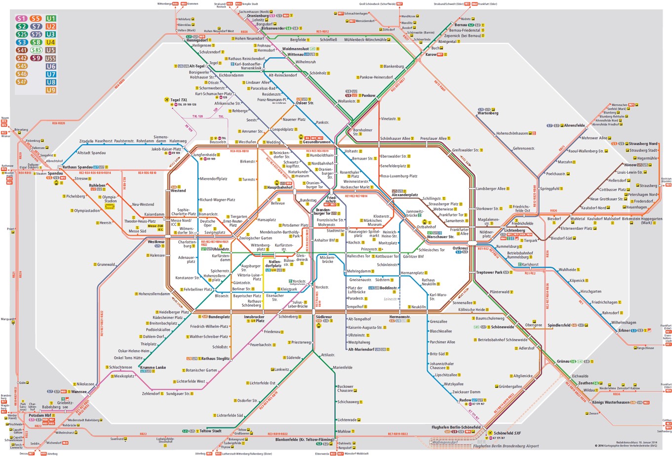 Berlin S-Bahn U-Bahn map