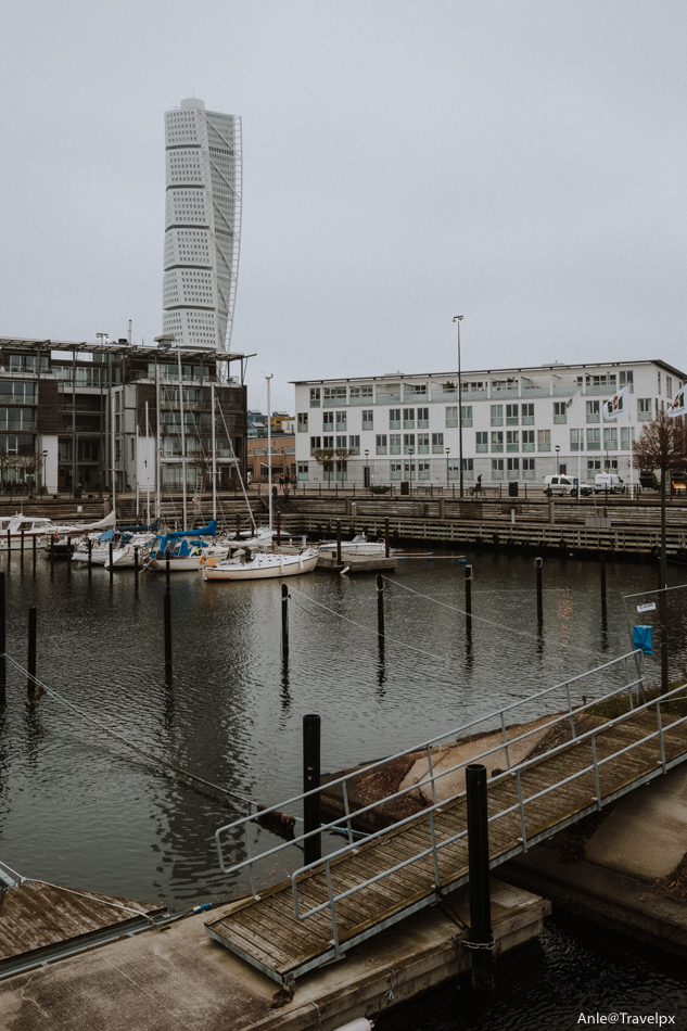 The skyscraper Turning Torso (Twisting Torso or Rotating Torso)