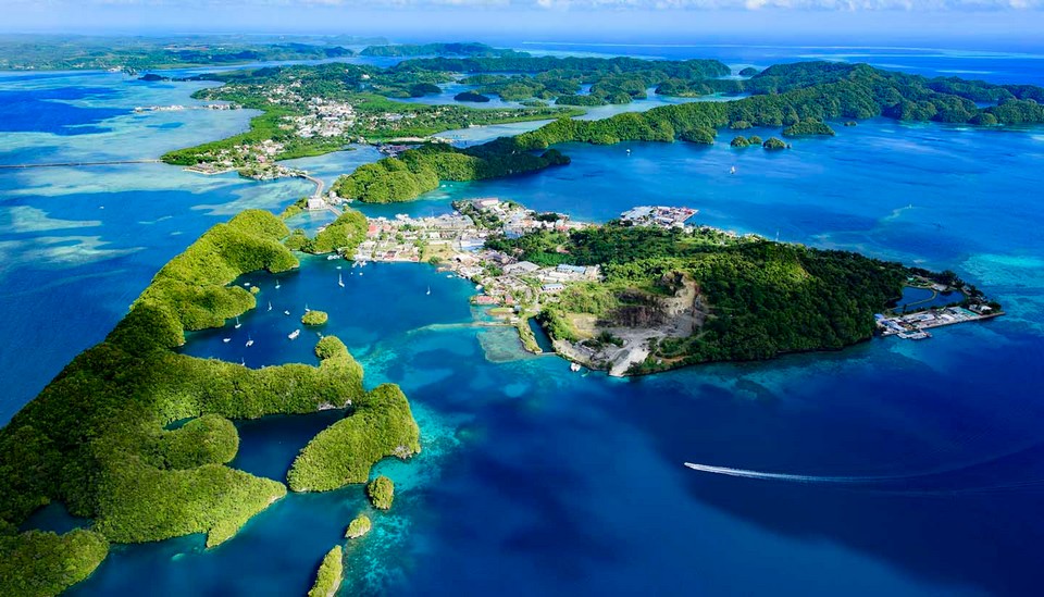 Full view of Palau Malakal Island and Koror