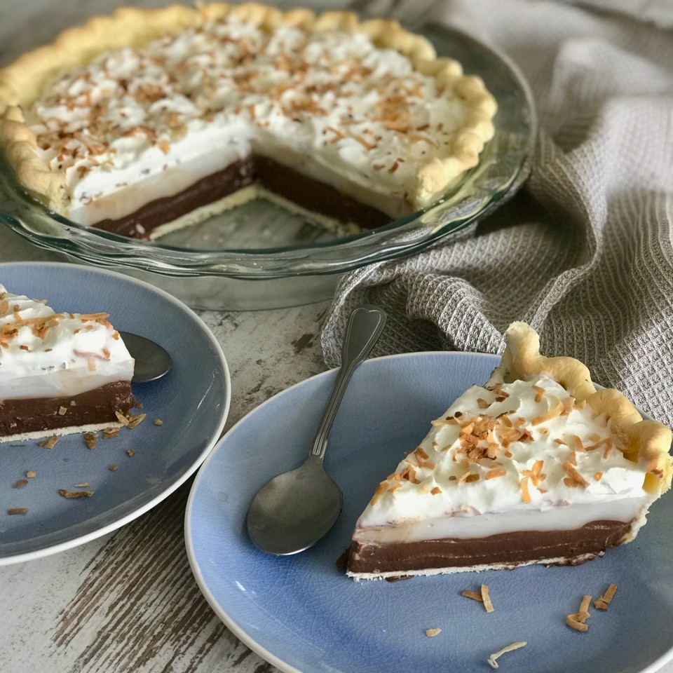 Authentic Hawaiian Chocolate Haupia Pie