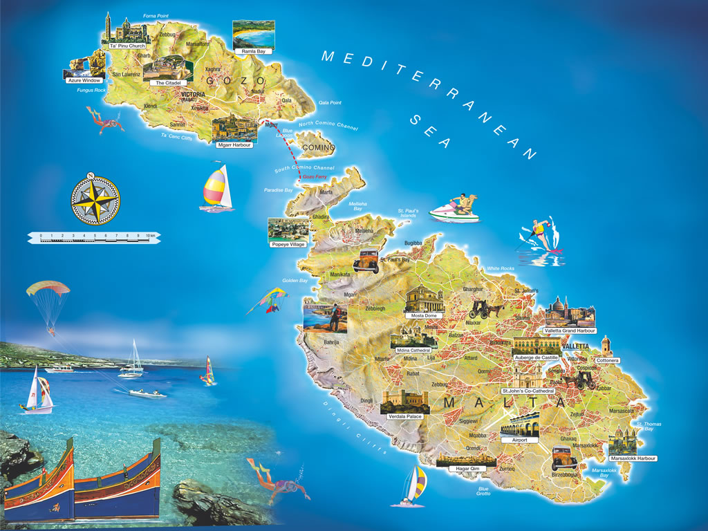 malta tourist map