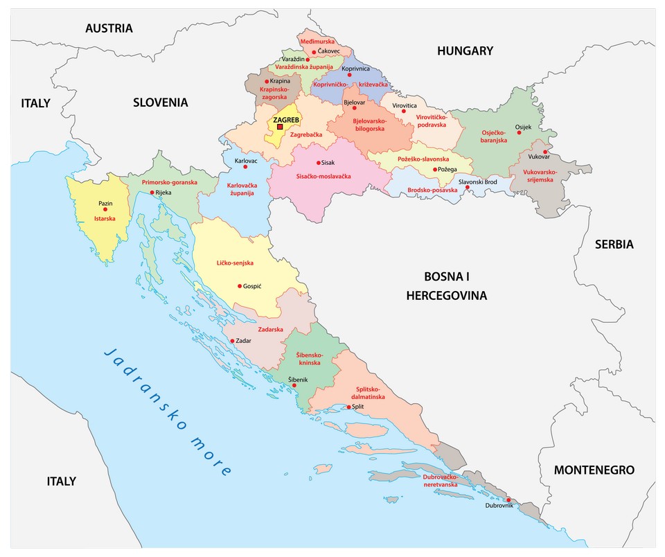 counties-of-croatia-map