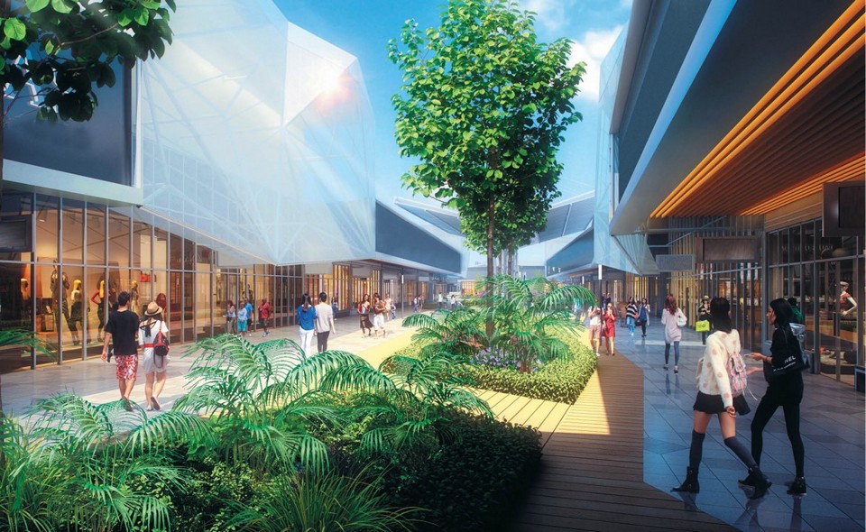 Green view of Design Village, Penang