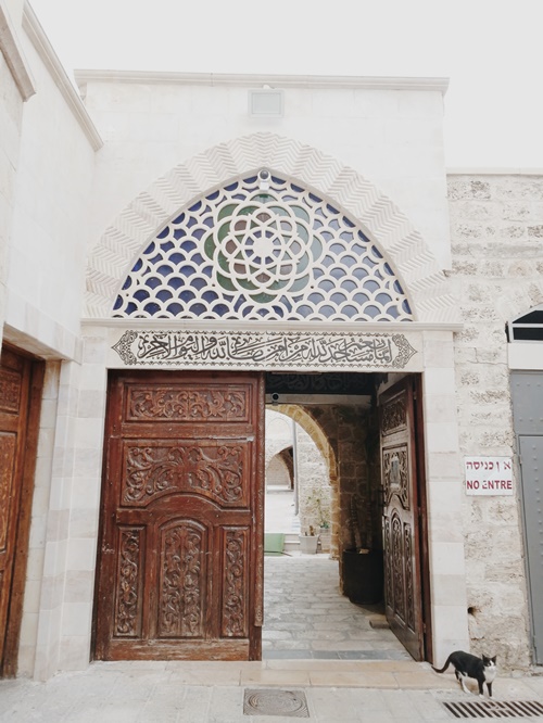 The entrance to a mosque